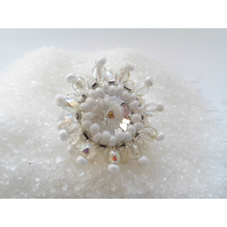 Prsten Swarovski rivoli Fuchsia