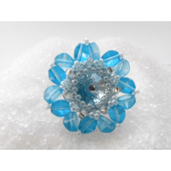 Prsten Swarovski rivoli Aqamarine
