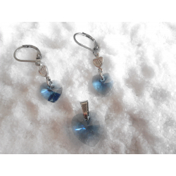 Swarovski souprava srdce - ocel
