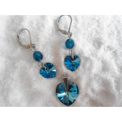 Swarovski souprava srdce - ocel