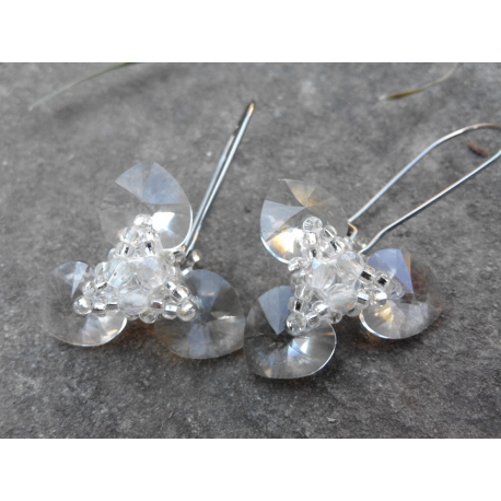 Náušnice Swarovski Trojlístek